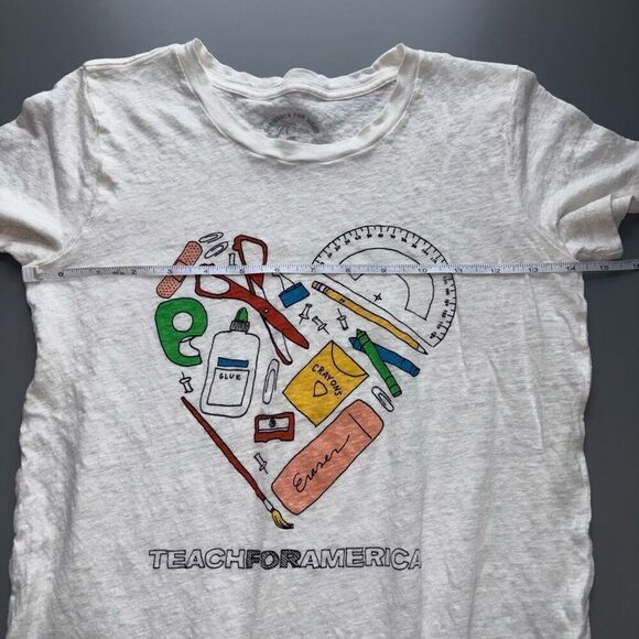 J. Crew teach for America 100% linen tee T-shirt XS - Picture 6 of 11
